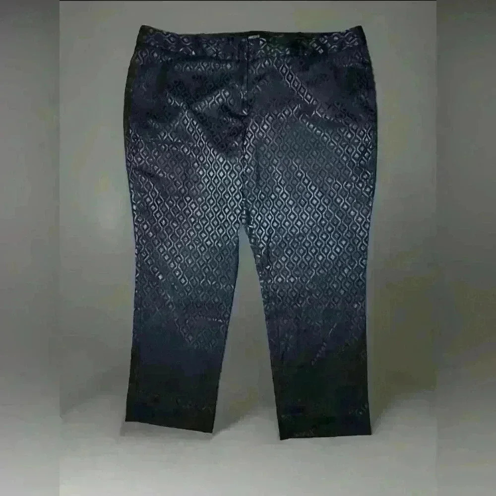 Worthington Sz 16 P Slim Fit Capri Pants Party Semi Formal Sheen 38 X 24 - Picture 2 of 7